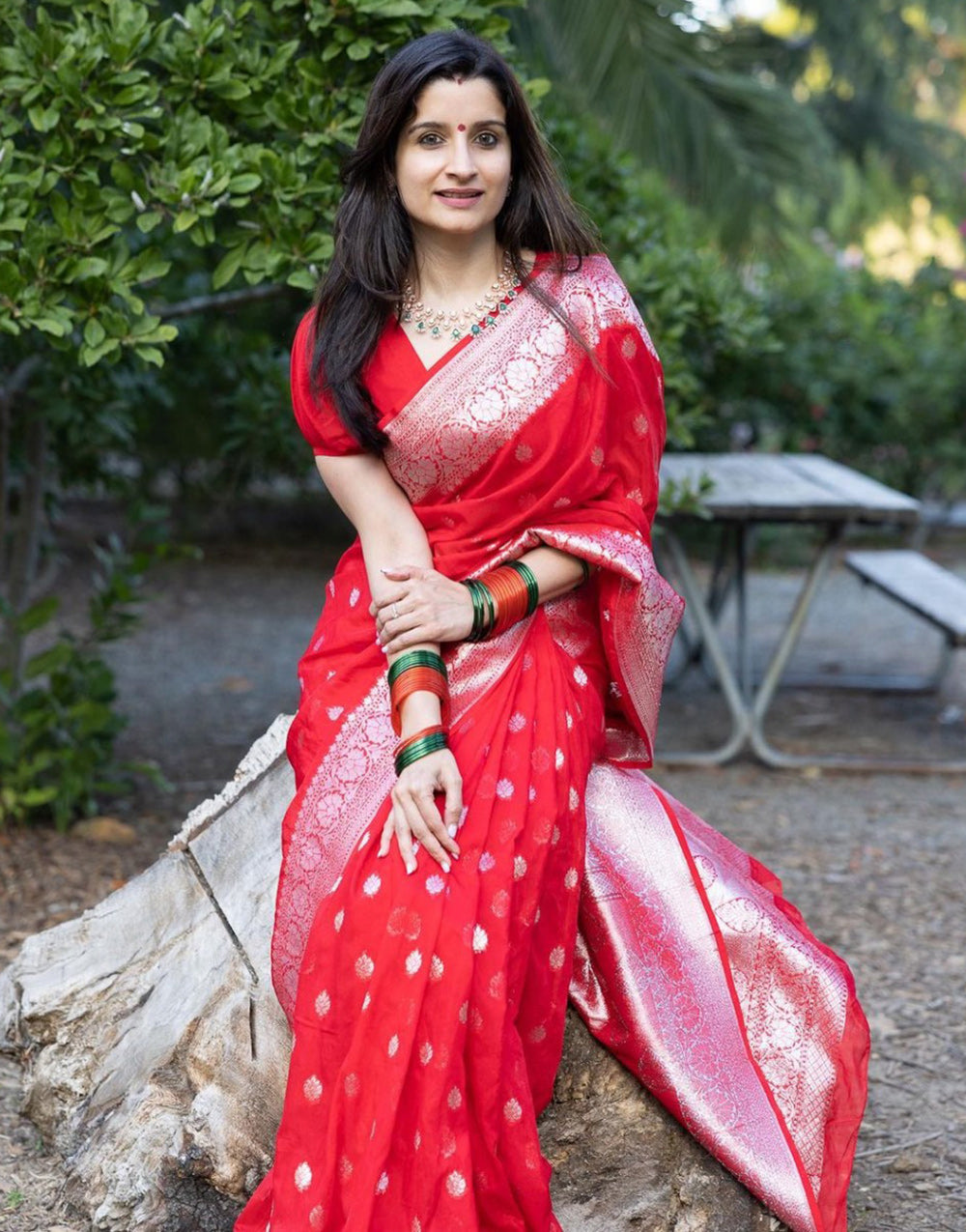 Candy Red Soft Banarasi Silk Saree With Zari Weaving Work
