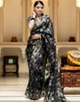 Black Banarasi Silk Saree With Zari Weaving Work