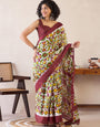 Brown Colour Mul Cotton Ready To Wear Saree With Pocket