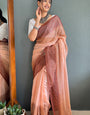 Chiffon Saree With Zari Work Patta Ready To Wear Saree