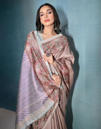 Pastel Pink Cotton Silk Saree With Weaving Work