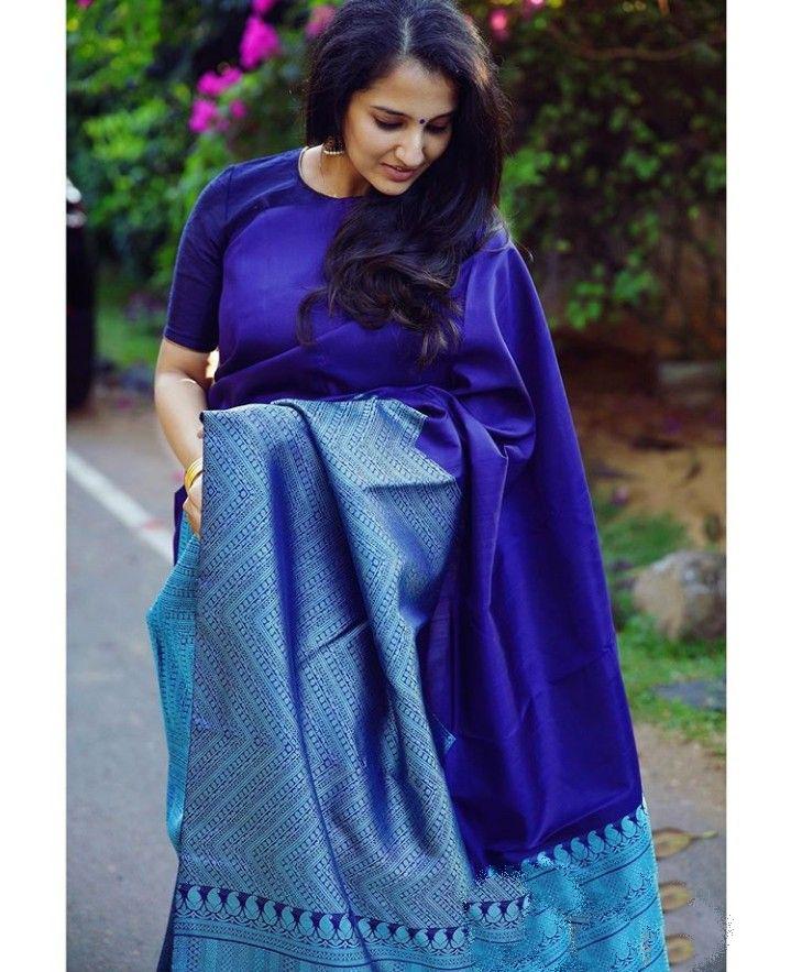 Gorgeous Sky Blue Border Soft Silk Saree