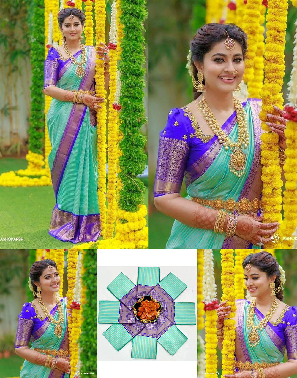 Rama Green Soft Lichi Silk Saree With Weaving Work