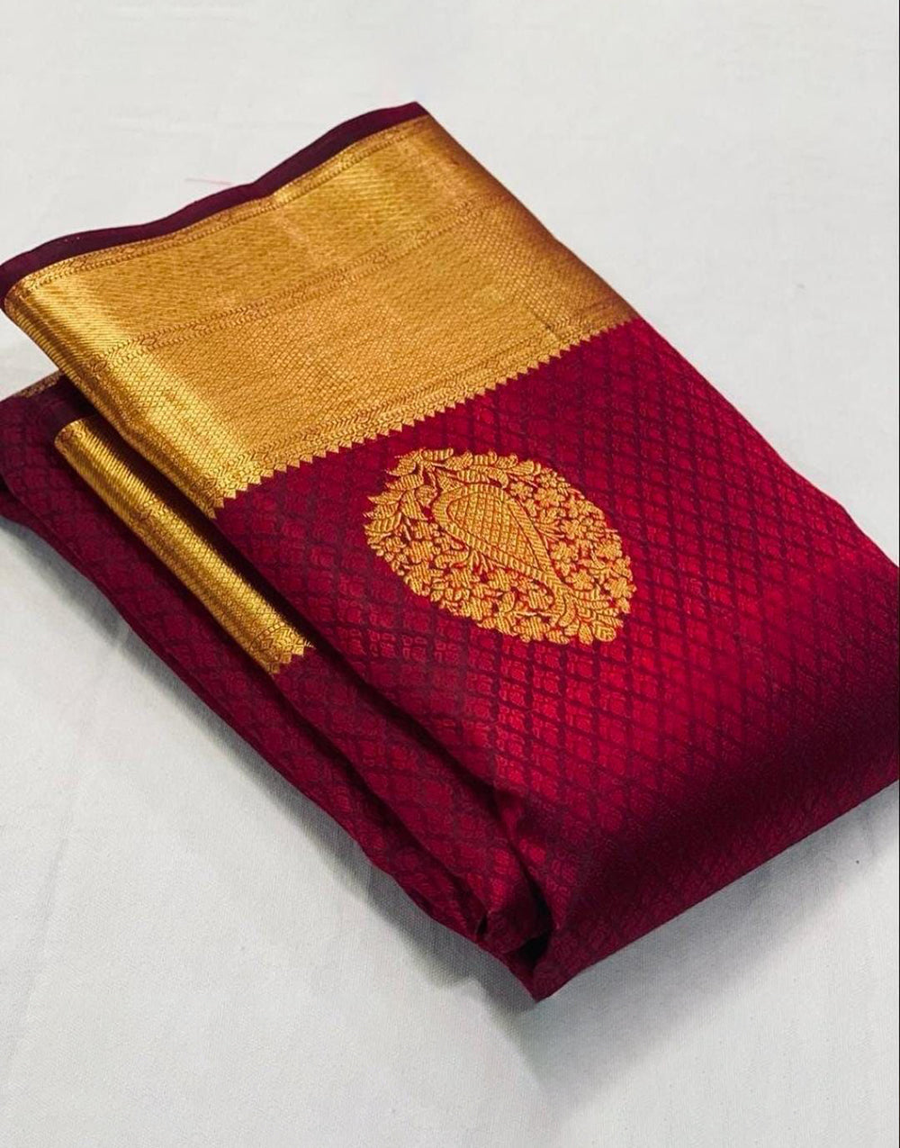 Maroon Soft Silk Saree With Zari Weaving