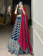 Yale Blue Georgette With Sequence & Thread Embroidery Lehenga Choli