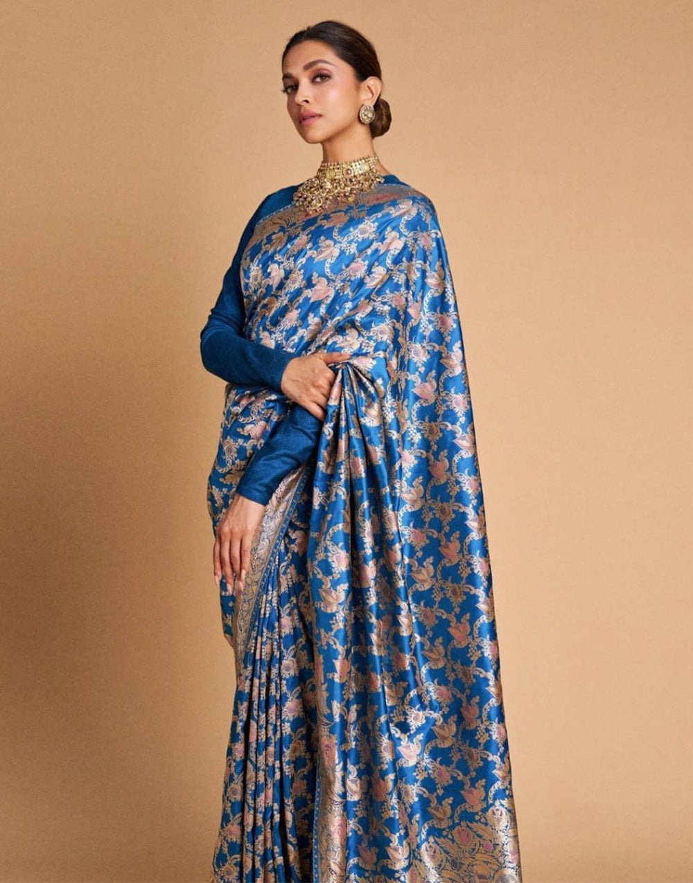 Cobalt Blue Banarasi Silk Saree With Zari Weaving Work