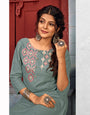 Sage Green Rayon With Embroidery Work Kurti