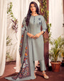 Grey Heavy Jam Catton With Handwork Salwar Suit