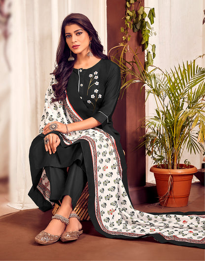 Black Heavy Jam Catton With Handwork Salwar Suit