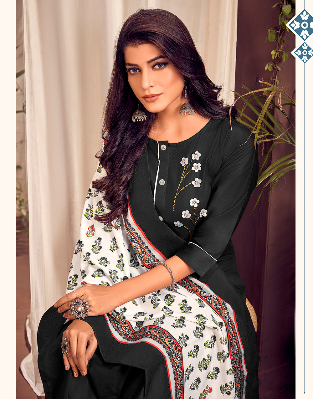 Black Heavy Jam Catton With Handwork Salwar Suit