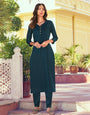 Castleton Green Roman Silk With Embroidery Work Party Kurti