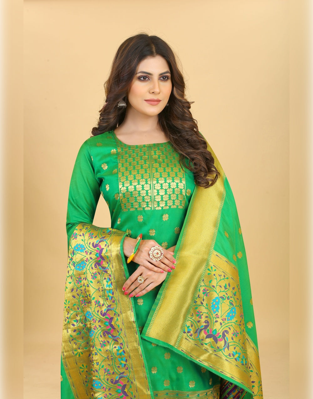 Soft hot sale silk churidar