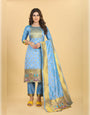 Sky Blue Paithani Soft Silk Salwar Suit