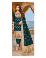 Deep Green Paithani Soft Silk Salwar Suit