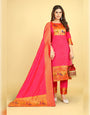 Hot Pink Paithani Soft Silk Salwar Suit