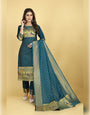 Rama Blue Paithani Silk Salwar Suit