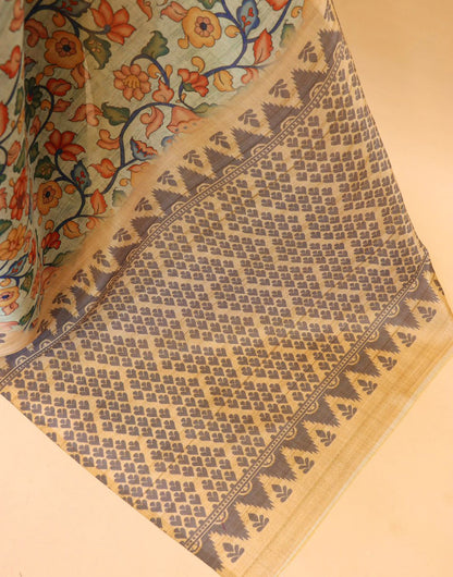 Calm Orange Soft Silk Saree With Printed Work