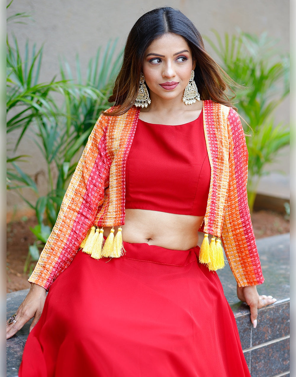 Maroon Georgette With Plain Work Lehenga Choli