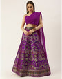 Purple Banarasi Silk With Zari Weaving Work Lehenga Choli