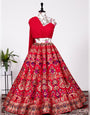 Red Banarasi Silk With Zari Weaving Work Lehenga Choli