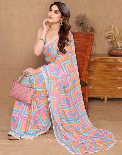 Grey Georgette With Printed Ready To Wear Saree