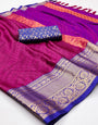 Magenta Pink Silk Saree With Weaving Work