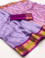 Voilet Silk Saree With Weaving Work