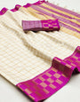 Magenta Silk Saree With Weaving Work