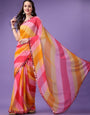 Multi Color Georgette Saree With Printed Work