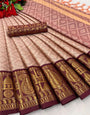 Light Brown Silk Saree With Weaving Work