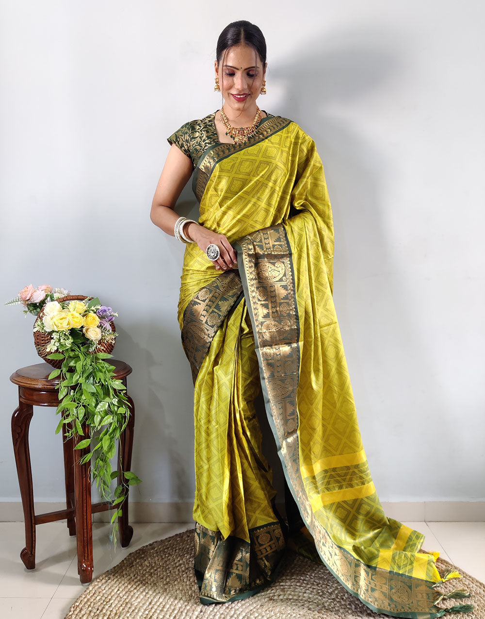 Cotton Silk Kanjivaram  Ready To Wear Saree