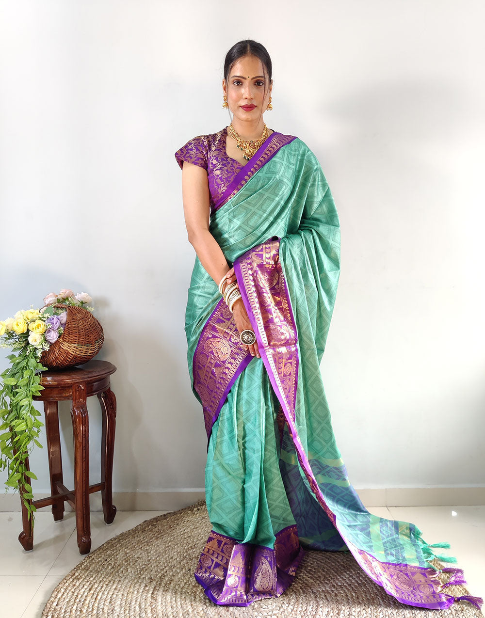 Cotton Silk Kanjivaram  Ready To Wear Saree