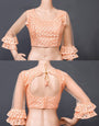 Peach Soft Nylon Thread Embroidery & Sequence Work Blouse