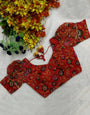 Red Georgette With Digital Printed Blouse