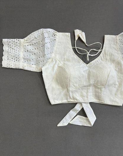 Daisy White Designer Cotton Blouse