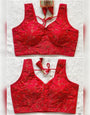 Red Phontam Silk Sequins Embroidery Blouse