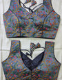 Gray Phontam Silk Embroidery Blouse