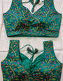 Rama Green Phontam Silk Embroidery Blouse