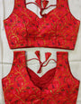 Red Phontam Silk Embroidery Blouse