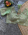 Pista Green Embroidery & Diamond Work Wedding Blouse