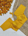 Yellow Soft Silk With Golden Butti Readymade Blouse