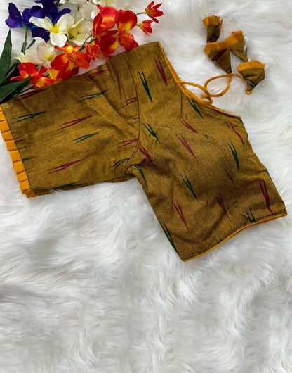 Dijon Yellow Cotton With Printed Blouse