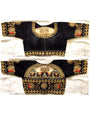 Black Fentam Silk With Embroidery Blouse