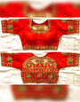 Red Fentam Silk With Embroidery Blouse