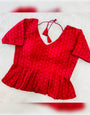Red Cotton Cut Work Blouse