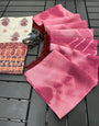 Pink Dola Silk With Printed Saree