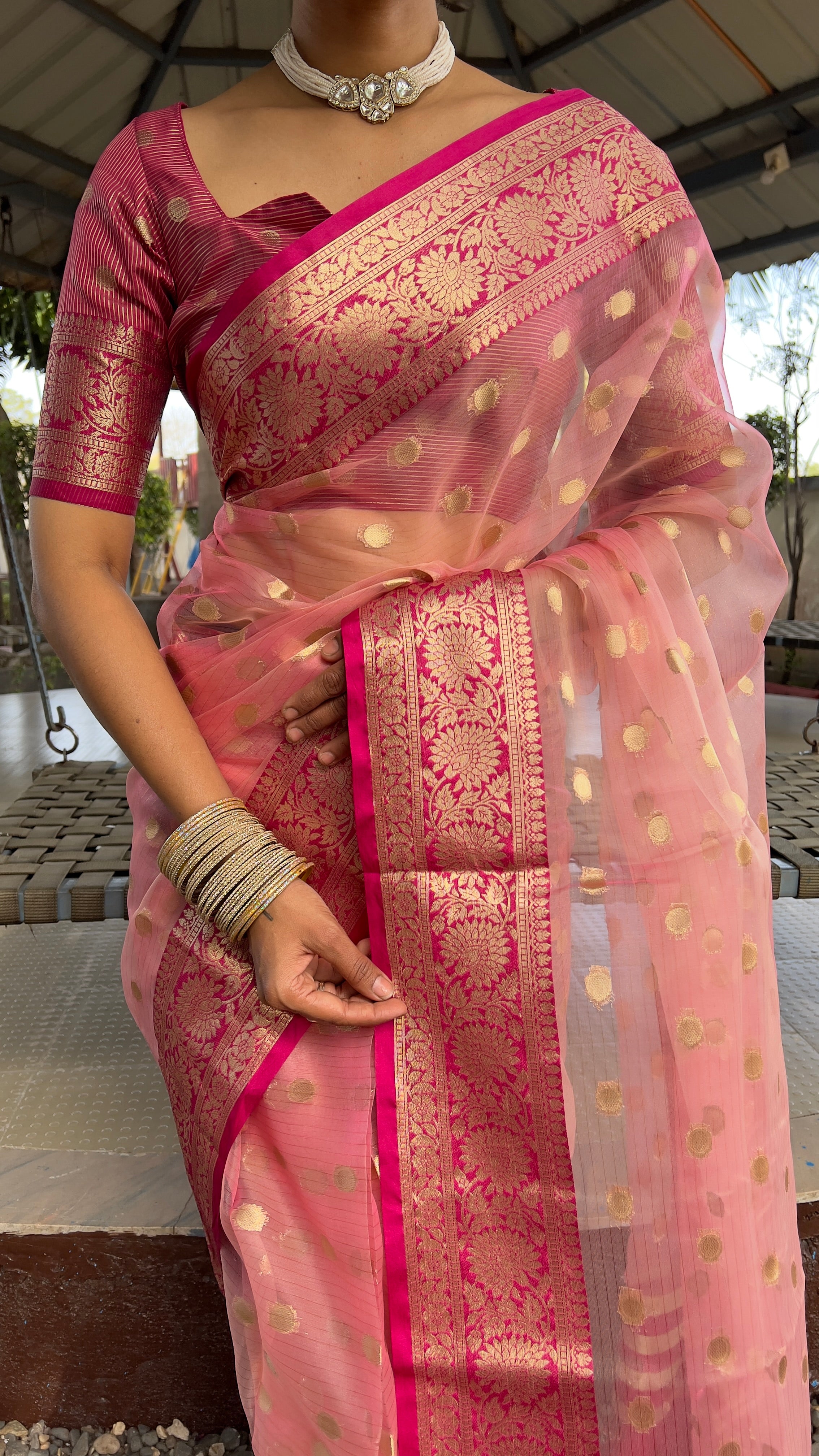 Graceful Ready To Wear Soft Organza Silk Saree With Blouse Piece