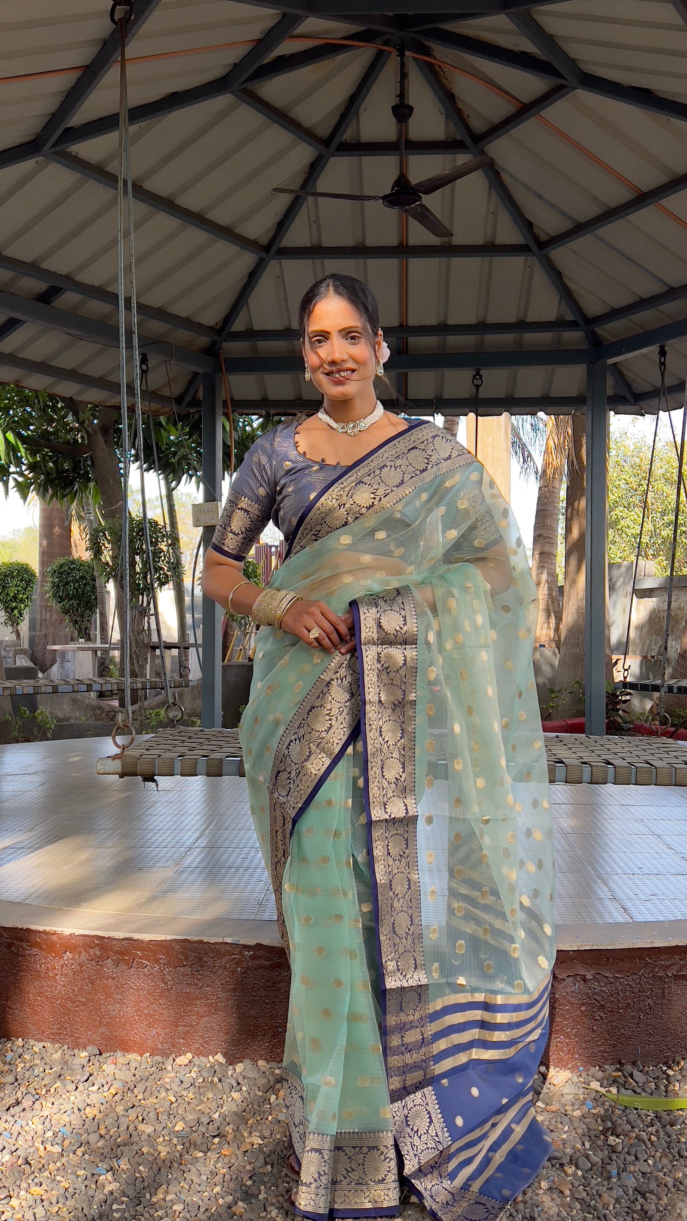 Graceful Ready To Wear Soft Organza Silk Saree With Blouse Piece