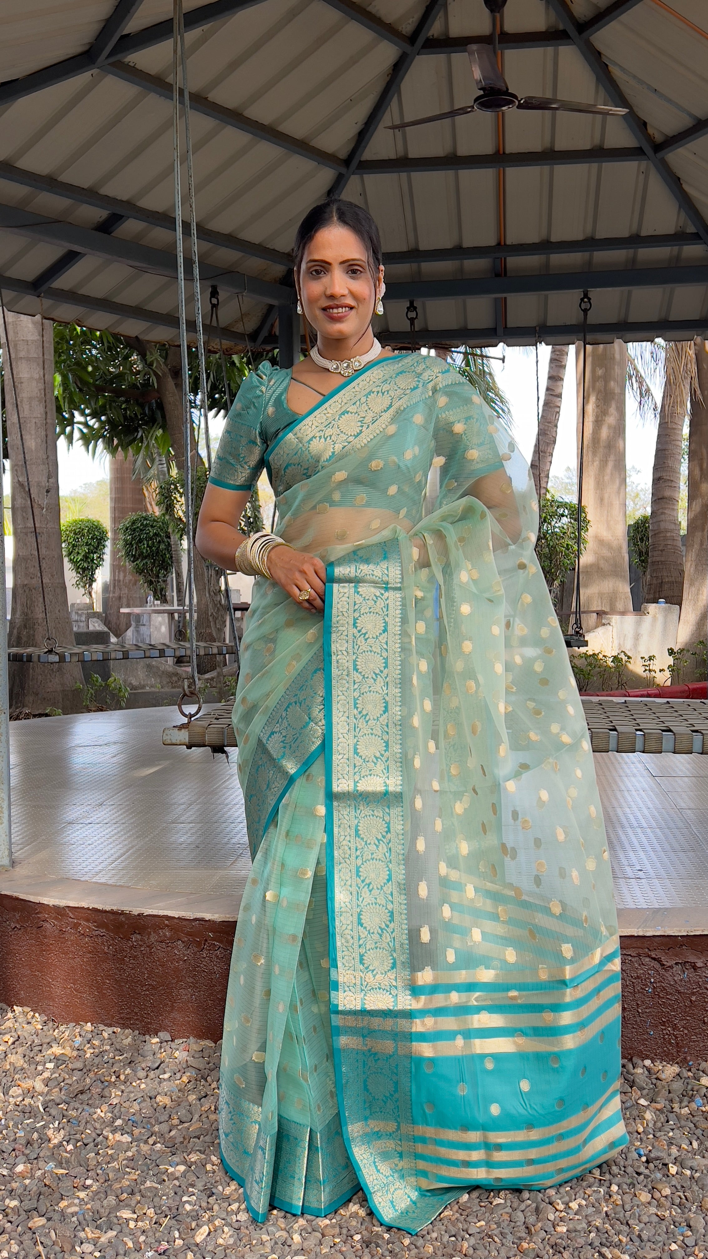 Graceful Ready To Wear Soft Organza Silk Saree With Blouse Piece