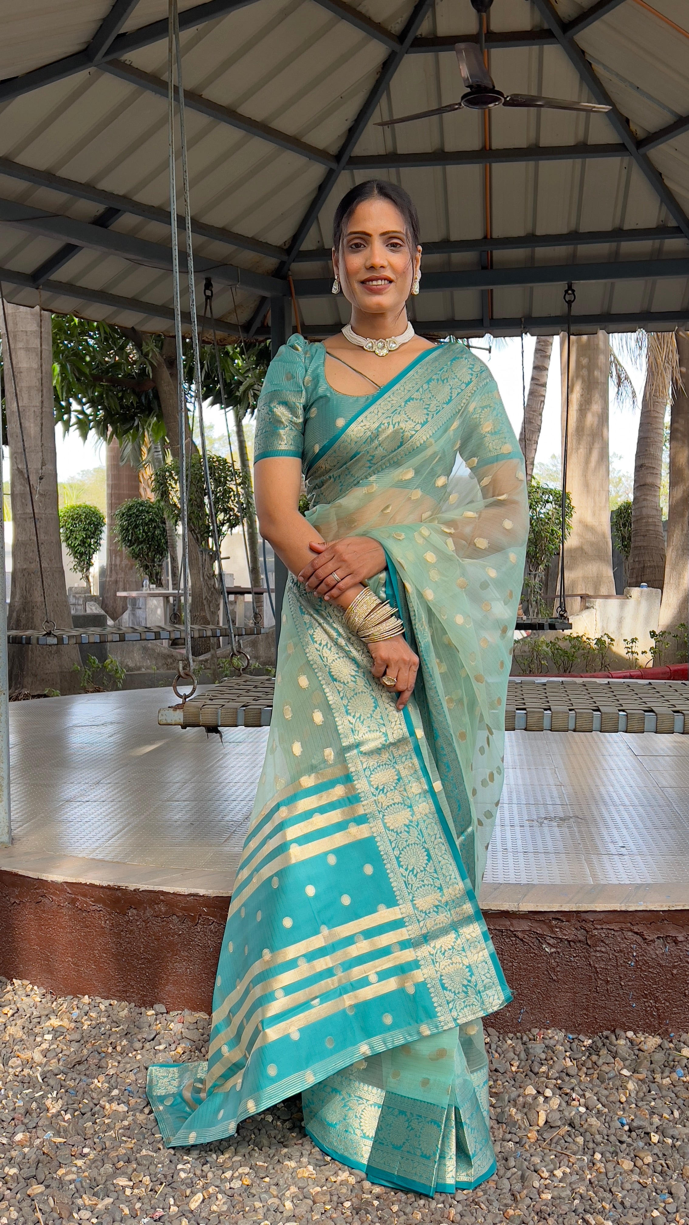 Graceful Ready To Wear Soft Organza Silk Saree With Blouse Piece